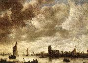GOYEN, Jan van View of the Merwede before Dordrecht sdg Spain oil painting artist